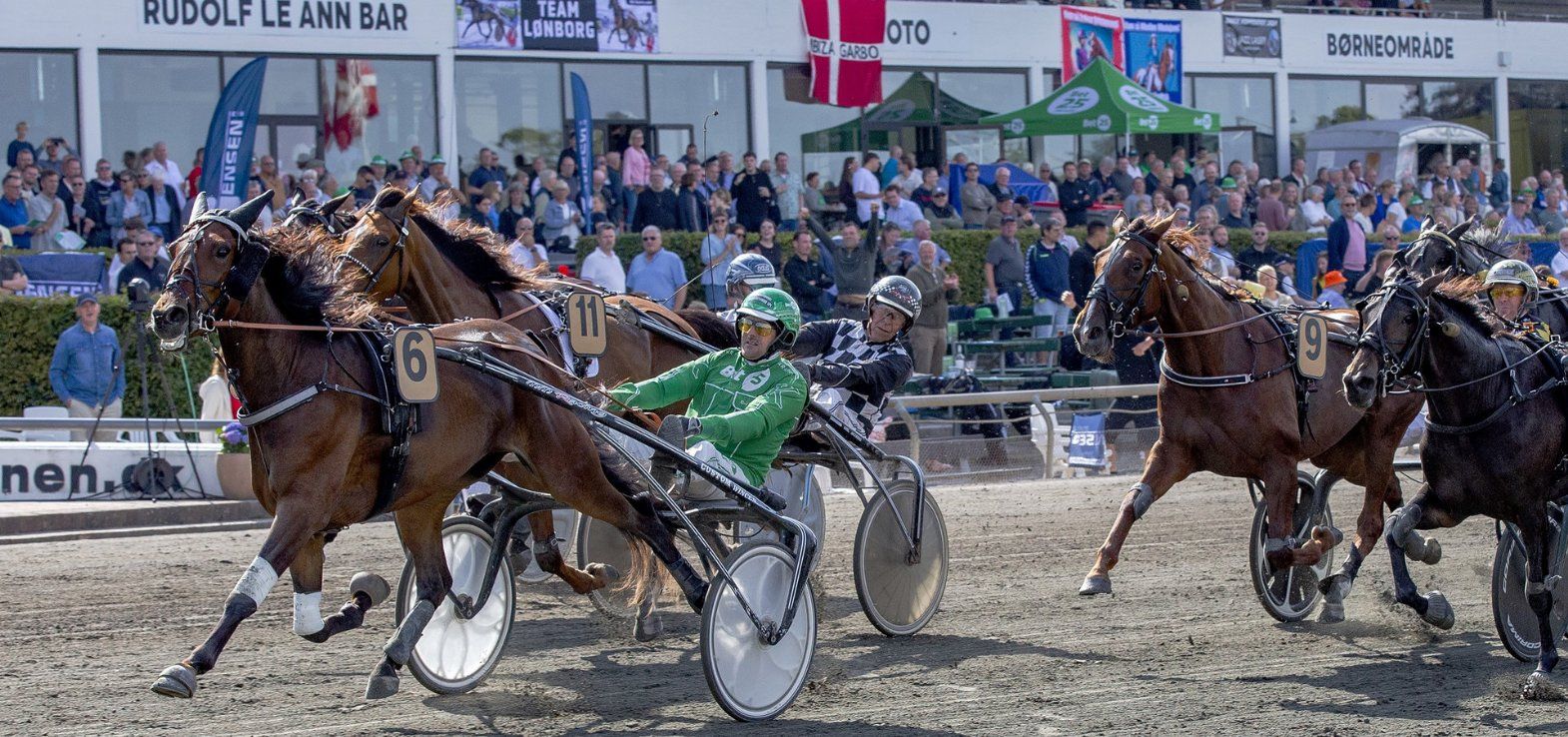 Karma Shadow ved en sejr på Lunden i 2024 med René Kjær.