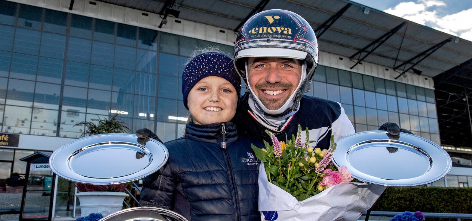 Victoria & Michael Lønborg efter sejren i Mesterskab for Danmark til Eddie The Eagle.