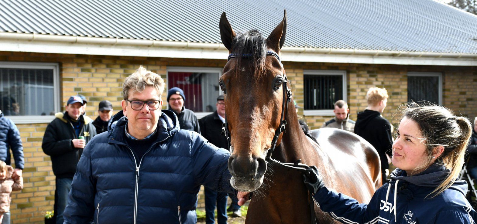 Stutteri Disney-ejer Keld Gregersen sammen med avlshingsten Dumbo, mens den var opstaldet på Hovhedegård.