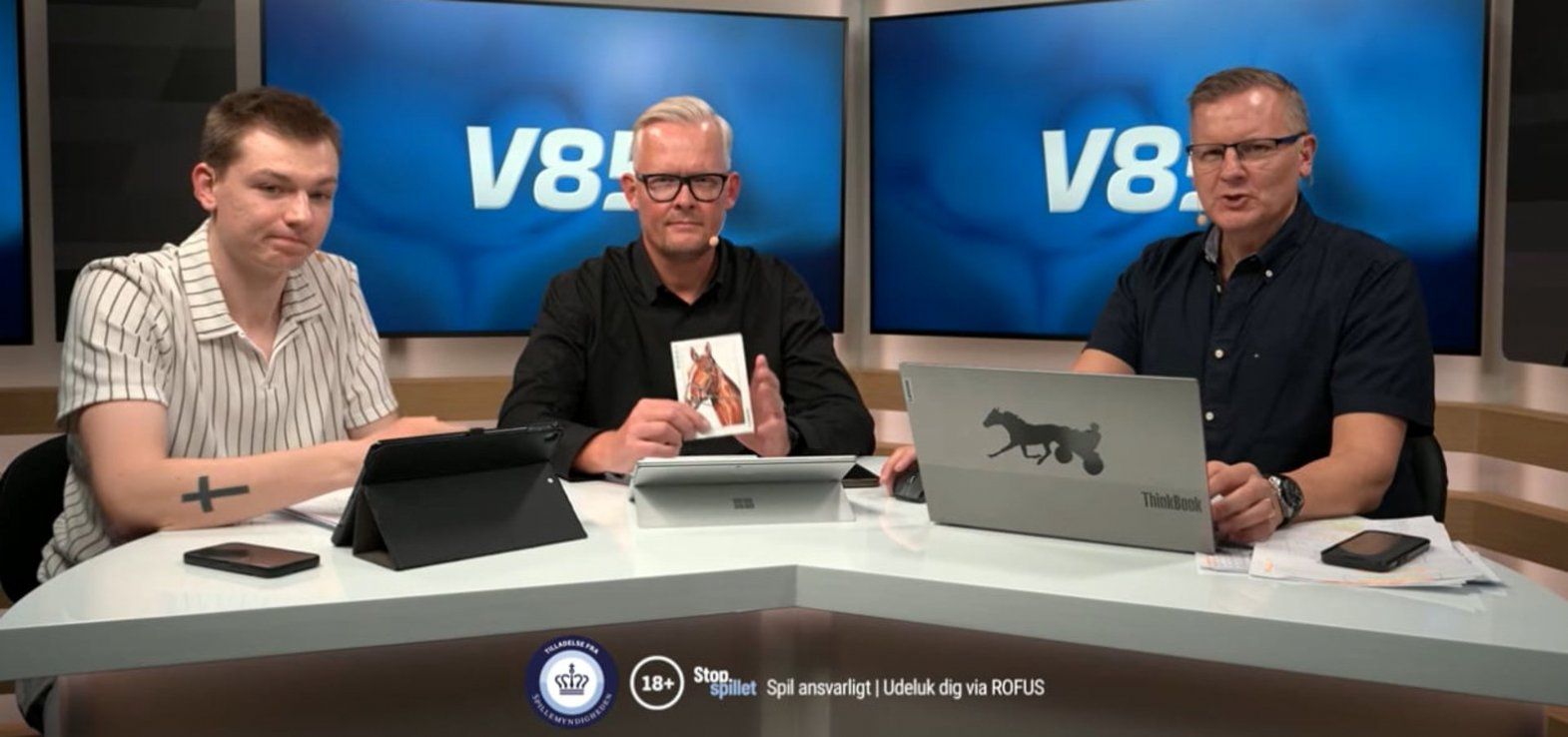 V85-studie med eksperterne Mikkel Johansen, Peter Jensen og Carsten Rabjerg