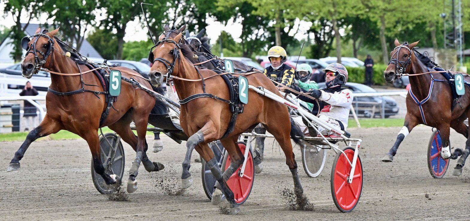 Kaley D C ved sejren i Hoppesprinten i Odense med sin daværende træner Michael Lønborg i sulkyen.