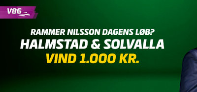 V86 onsdag aften Solvalla & Halmstad - Konkurrence - Vind 1.000 kr.