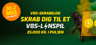 Bet25 - V85 lørdag 9. maj - Skrab dig til 50 kr. til et V85-Lynspil
