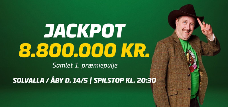 V86 onsdag 14. maj Åby & Solvalla - 8,8 mio. kr. i jackpot