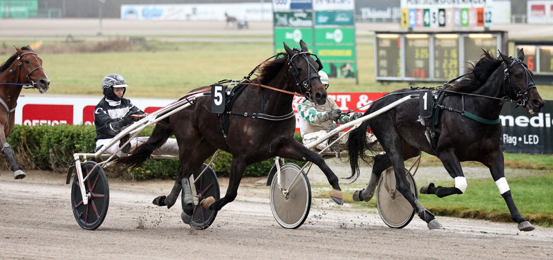Eddie The Eagle med Christina Lønborg vinder en delesejr i Aalborg mod Point Of Perfect og Flemming Jensen.
