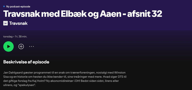Podcast: Travsnak med Dyhrberg, Aaen og Elbæk - Afsnit 32