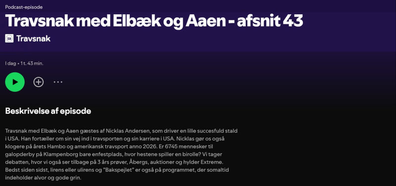 Podcast: Travsnak med Dyhrberg, Aaen og Elbæk - og GUEST STAR Nicklas Andersen