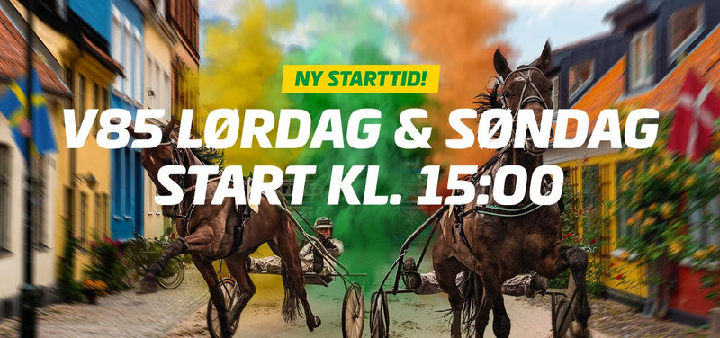 V85 JÄGERSRO - Husk nyt starttidspunkt på V85 er kl. 15.00!